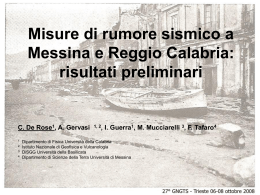 Misure di rumore sismico a Messina e Reggio Calabria: risultati