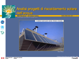 Analisi progetti di riscaldamento solare dell`acqua