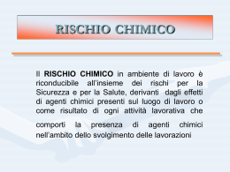 INSORGENZA DEL RISCHIO CHIMICO