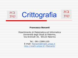 Sistemi Crittografici - Matematica e Informatica