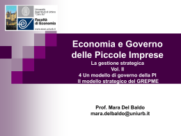 un modello di governo strategico per la piccola impresa
