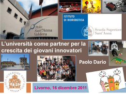 Intervento Scuola Superiore Sant`Anna - P. Dario