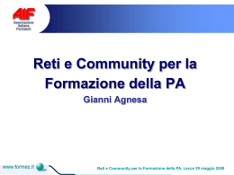 "Reti e comunity per la formazione nella P.A.".