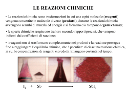 le reazioni chimiche