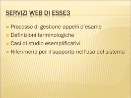 Diapositiva 1 - Progetto Esse3 - Università degli Studi di Udine