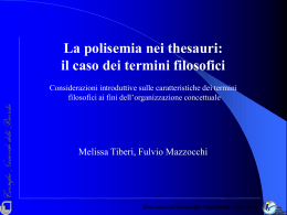 La polisemia nei thesauri: il caso dei termini filosofici