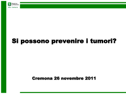 La prevenzione dei tumori