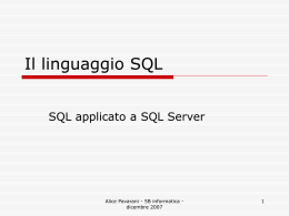 Il linguaggio SQL