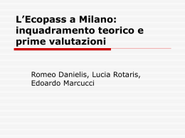 L`Ecopass a Milano: inquadramento teorico e prime valutazioni