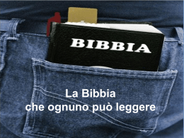 La Bibbia che ognuno pu&ograve; leggere