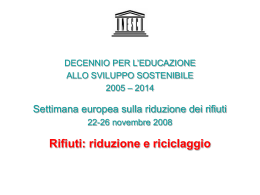 I rifiuti: riduzione e riciclaggio
