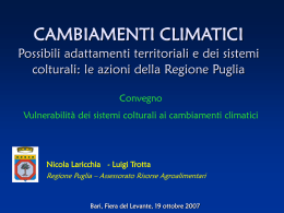 cambiamenti climatici - Servizio Agrometeorologico Regione Puglia
