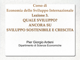 Lezione 3. Sviluppo sostenibile e crescita