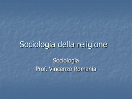 Sociologia della religione - Facolt&agrave; di Lettere e Filosofia