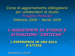 l`assistente di studio e le situazioni &ldquo;critiche&rdquo;