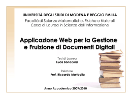 Presentazione - ISGroup - Universit&agrave; degli studi di Modena e