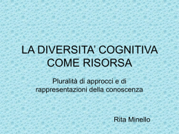 La diversit&agrave; cognitiva come risorsa