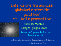 Interazione tra ammassi globulari e sferoide galattico: risultati e