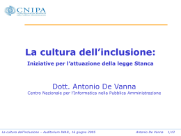 La cultura dell`inclusione: Iniziative per l`attuazione della legge Stanca
