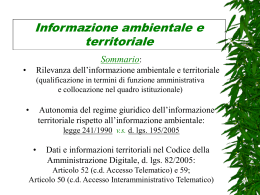 Informazione ambientale e territoriale