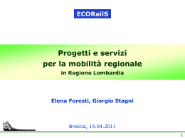 Progetti e servizi per la mobilità regionale in Regione