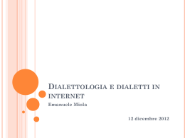 Dialettologia e dialetti in internet