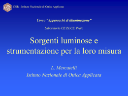 Sorgenti luminose e strumentazione per la loro misura