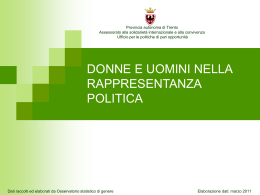 Dati elette nelle Comunit&agrave; di Valle