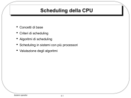 Scheduling della CPU