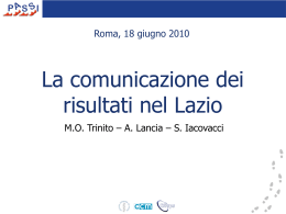 La comunicazione dei risultati nel Lazio