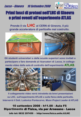 Prende il via LHC al CERN di Ginevra, il più grande acceleratore di