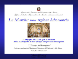 Le Marche una regione laboratorio - Ufficio Scolastico Regionale