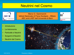 Neutrini dal Cosmo