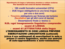 Infos fran&ccedil;ais 2013-14 - Dipartimento di Lingue e Letterature