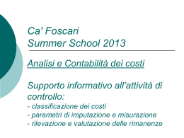 parametri di imputazione e misurazione