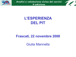 L`esperienza del Pit