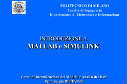 Introduzione a MATLAB e SIMULINK