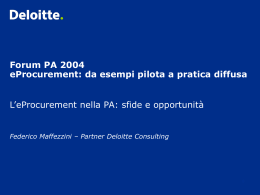 Forum PA 2004 eProcurement: da esempi pilota a pratica diffusa