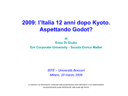 2009: Italy 12 Years after Kyoto. Waiting for Godot?