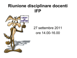 Riunione disciplinare docenti IFP