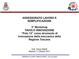 Intervento Assessore al Lavoro e alla