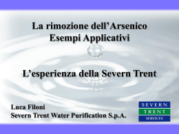 La rimozione dell`Arsenico - Esempi Applicativi