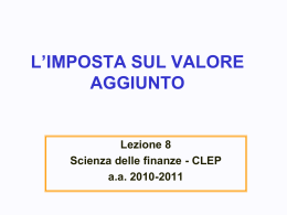 SF Lezione 15 Iva - Universit&agrave; di Bologna