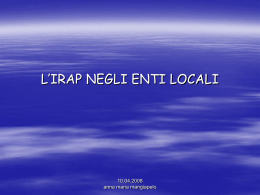 L`IRAP NEGLI ENTI LOCALI