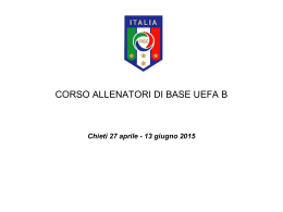 CORSO ALLENATORI DI BASE UEFA-B - Corso Allenatori
