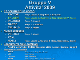 Gruppo V di Trieste - attivita` 2009
