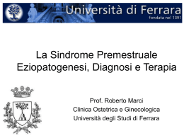 La Sindrome Premestruale Eziopatogenesi, Diagnosi