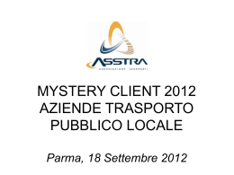 MYSTERY CLIENT 2012 AZIENDE TRASPORTO PUBBLICO