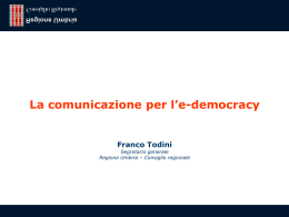 Il sistema comunicazione del Consiglio regionale dell`Umbria: dall`e