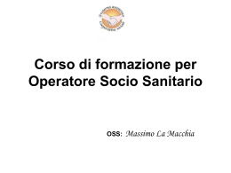 Corso di formazione per Operatore Socio Sanitario OSS